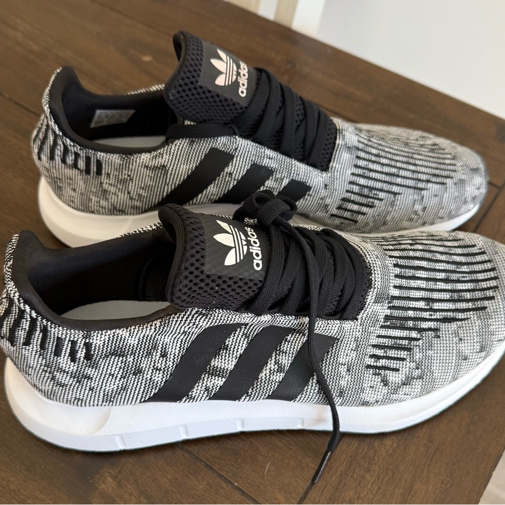 Adidas Black and White Knit Sneakers